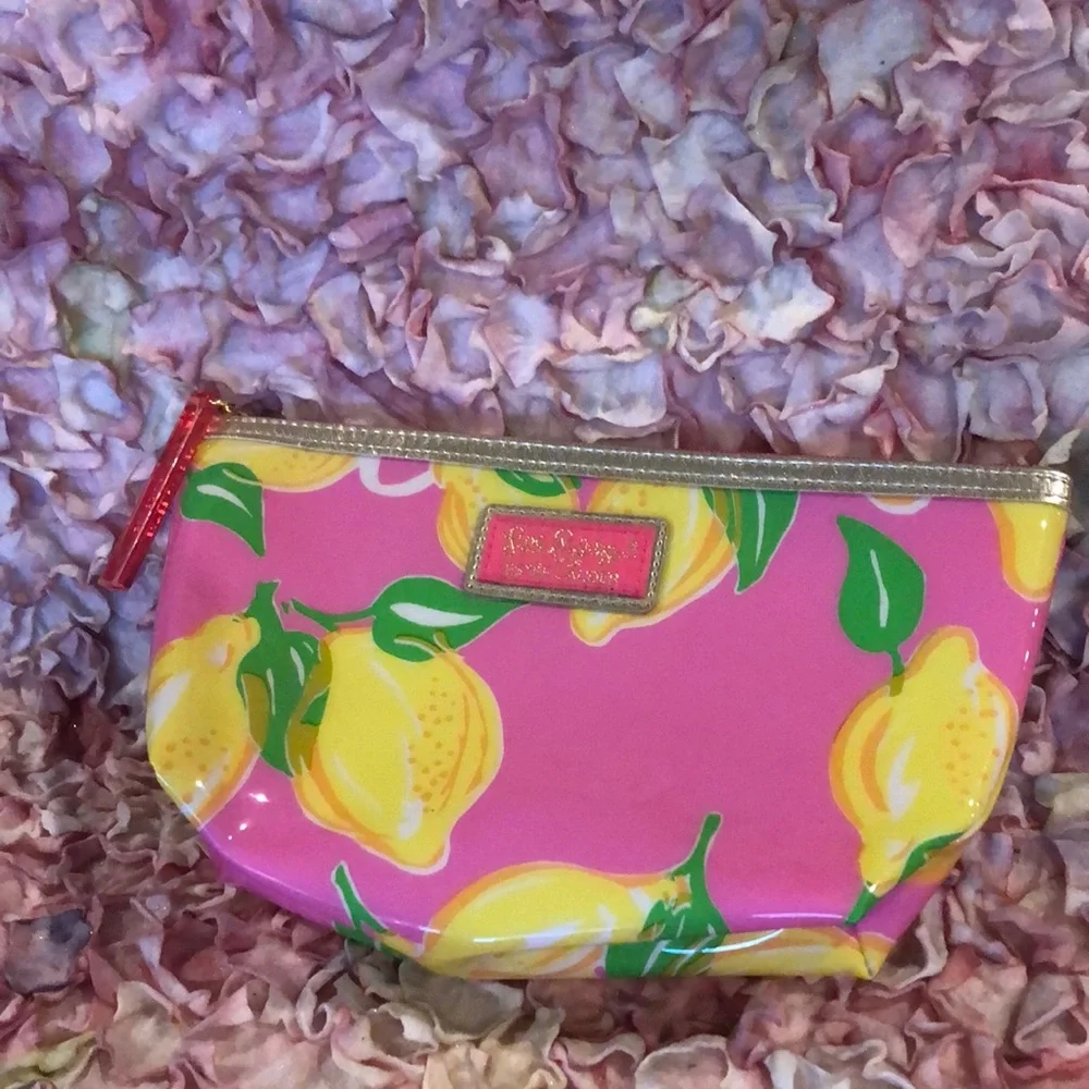 Lilly Pulitzer star fish gold bracelet and Lemon Print Plastic Cosmetic Bag